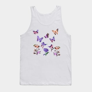 Pretty Butterflies and Flowers Art Tank Top